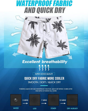 Mens 7 Inch Quick Dry Swim Trunks with Mesh Lining 